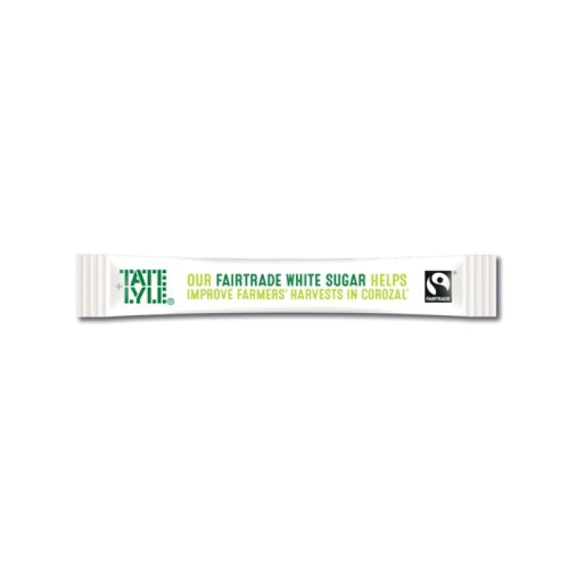 Image of Fair Trade Tate & Lyle White Sugar Sticks (Pack of 1000) A03622 A07758