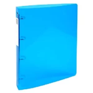 image of Exacompta Ring Binder Iderama 51772E Polypropylene A4 4 ring 15mm Light Blue Pack of 10