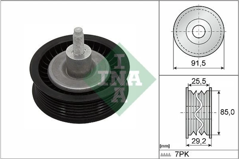 Image of Deflection / guide pulley, V-ribbed belt INA 532 0909 10
