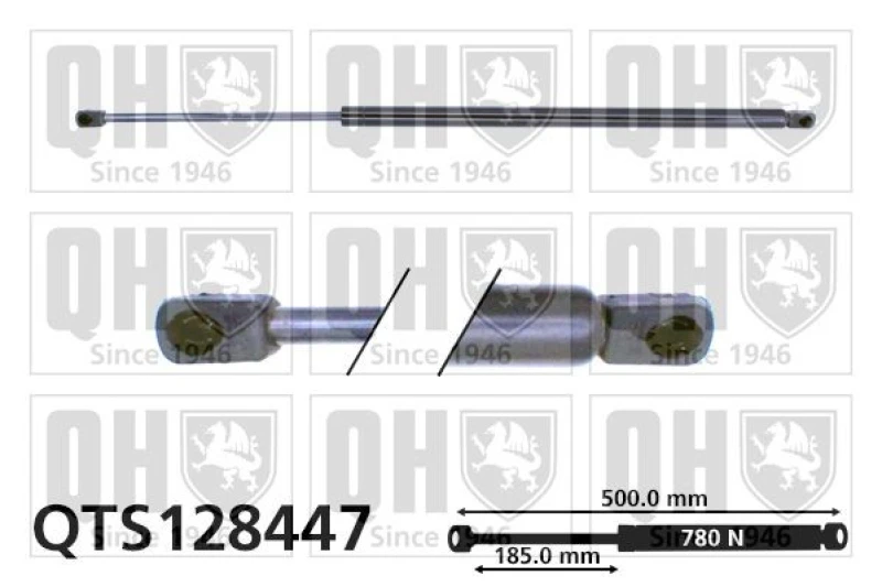 Image of QUINTON HAZELL Tailgate strut QUINTON HAZELL QTS128447