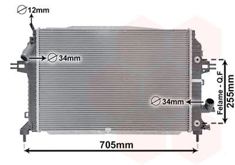 Image of VAN WEZEL Engine radiator VAN WEZEL 37002460