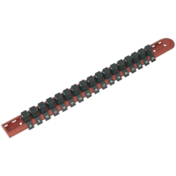 Image of Sealey 1/2" Drive Socket Retaining Rail 17 Clips 1/2"