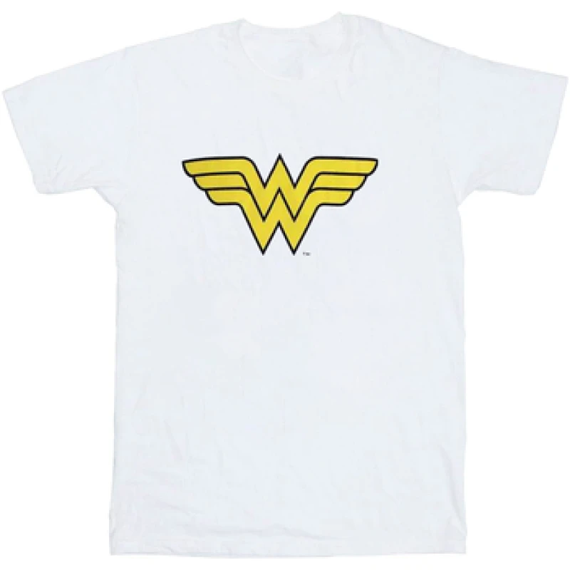 Image of Wonder Woman Mens Logo T-Shirt in White Size: 2XL White Male 2XL