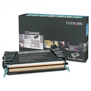 image of Lexmark C746H1KG Black Laser Toner Ink Cartridge