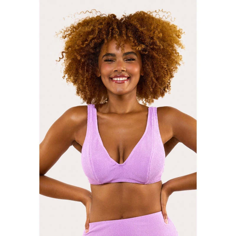 Image of Peek and Beau Fb Lilac Scrunch Hidden Underwire Bikini Top Lilac female 32DD