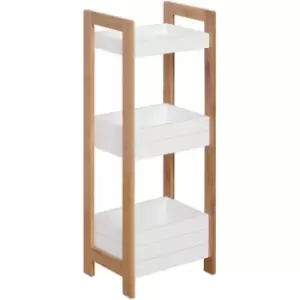 image of 3 Tier Storage Shelf Bamboo Organiser Bathroom Shower Caddy Display Rack Baskets - Homcom