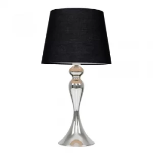 image of Faulkner Chrome Touch Table Lamp with Black Aspen Shade