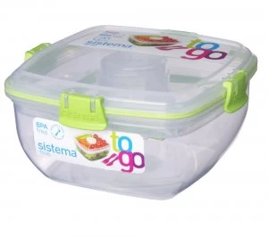 image of Sistema Square 1.1 litre Salad to Go Box Pink