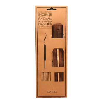 image of 20 Fragranced Incense Sticks With Holder - Vanilla