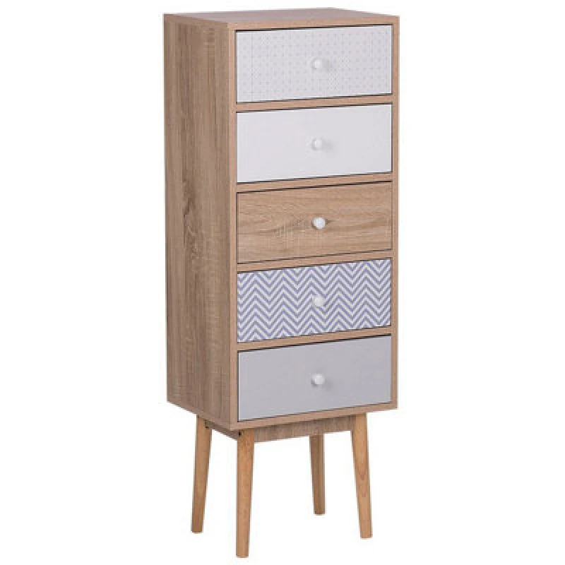 Image of Beliani 5 Drawer Chest Foley Multicolour