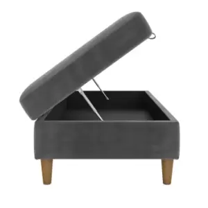 Image of Hartford Chenille Storage Ottoman Grey