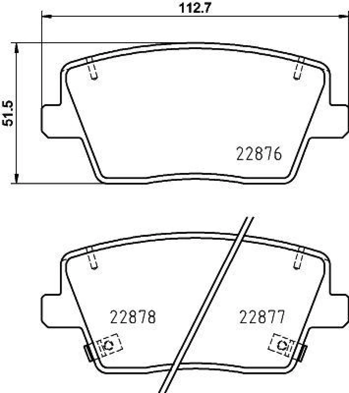 Image of HELLA Brake pad set HELLA 8DB 355 039-431