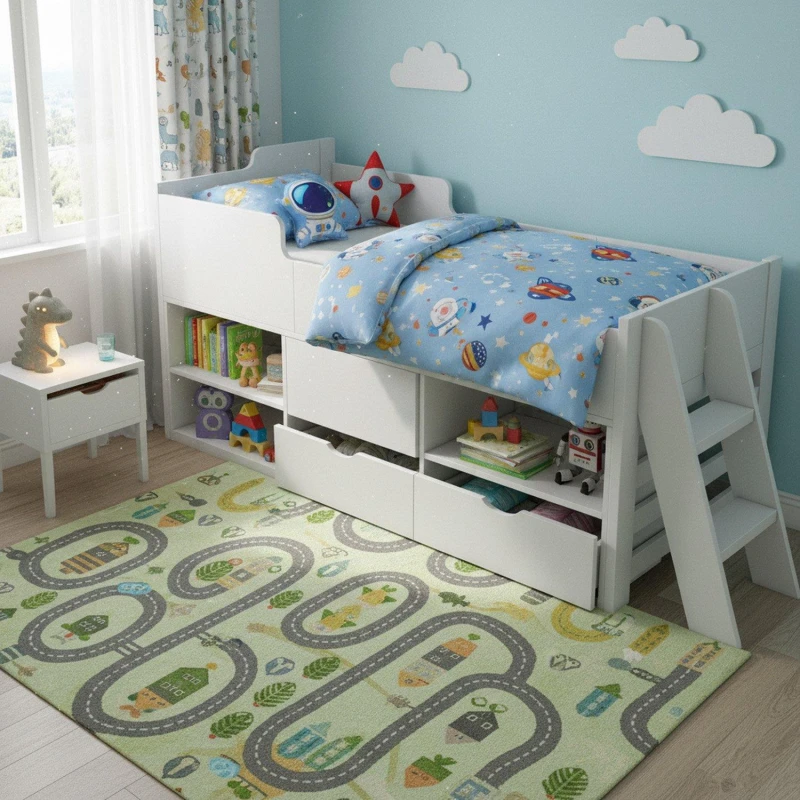 Image of Urban Meuble Space-Saving Bed with Storage White Modern Design White unisex One Size