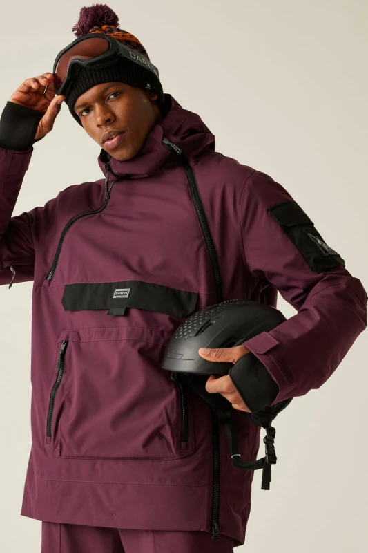 Image of Dare 2b Dare 2b Men T-Bar Overhead Waterproof Breathable Insulated Skiing Jacket in Purple Size: Medium Purple M Male 5063516184065