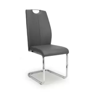 Image of 4 x Shankar Toledo Leather Effect Grey Dining Chairs