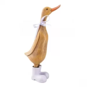 Image of Duck in Lilac Wellies Oak Effect 29.8cm