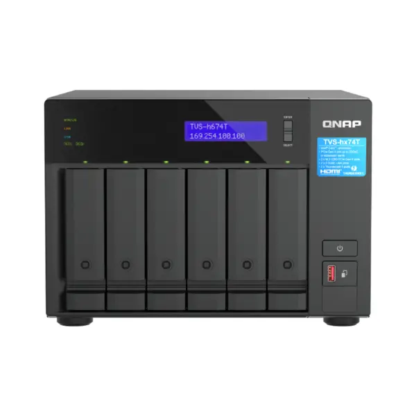 Image of QNAP TVS-H674T-I5-32G 6 Bay Desktop NAS Enclosure w/ Thunderbolt connection TVS-h674T-i5-32G