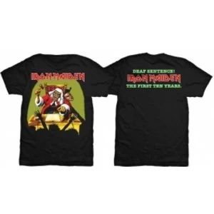 image of Iron Maiden Deaf Sentence Mens Black TShirt: Large