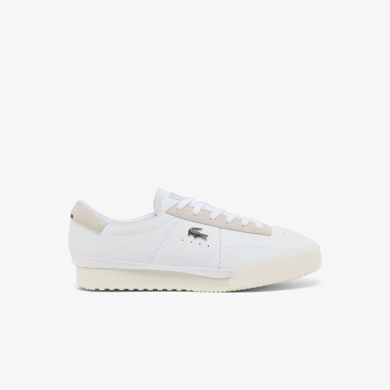 Image of Lacoste Mens Aura Leather Low-Top Trainers Wht/Off Wht 65T male 7 (40.5)
