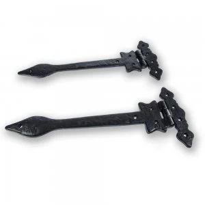 Image of LocksOnline Black Antique Leaf Point Decorative Door Hinge