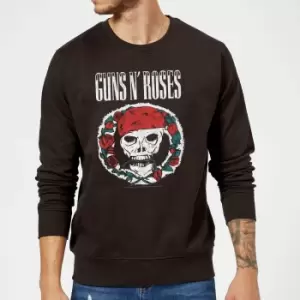 image of Guns N Roses Circle Skull Christmas Jumper - Black - 3XL - Black