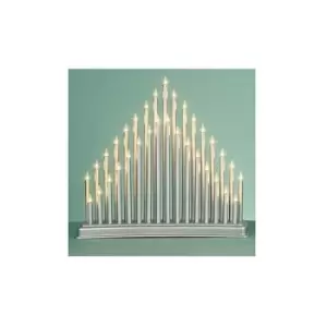 image of 34cm Xmas 33 LED Indoor SILVER Modern CANDLE ARCH / CANDLELIER/ bridge Tower