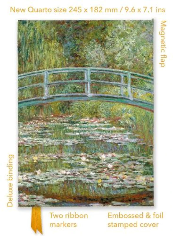 Image of Claude Monet: Bridge over a Pond of Water Lilies (Foiled Quarto Journal) Notebook / blank book