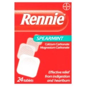 Image of Rennie Spearmint Heartburn and Indigestion Relief 24 Tablets