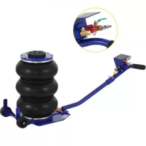 image of VEVOR Blue Pneumatic Jack 3 tons Pneumatic Pressure Jack 1 MPa Pneumatic Bottle Jack Lifting Time 5 Seconds 17-41 cm, Inflatable Jack 1 Adjustable Wre