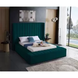 Image of Kensington Bed Double Plush Velvet Green