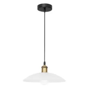 Image of Dauphin 30cm Dome Pendant Ceiling Light Diamond White Glass Gold Metal LED E27 - Merano