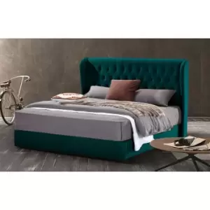 Image of Mariappa Bed Double Plush Velvet Green