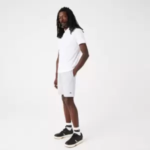 Image of Mens Lacoste Organic Brushed Cotton Fleece Shorts Size 10 - 5XL Grey Chine