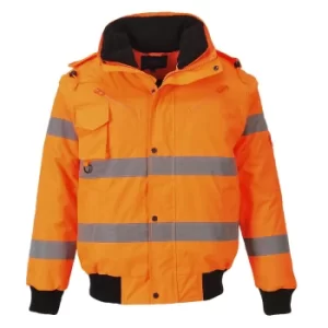 Image of Oxford Weave 300D Class 3 Hi Vis Bomber Jacket Orange 3XL