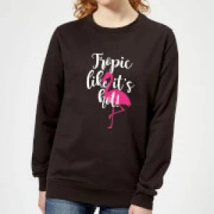 image of Tropic Like It's Hot Womens Sweatshirt - Black - 5XL