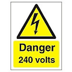 image of Warning Sign 245 Volts Plastic 40 x 30 cm