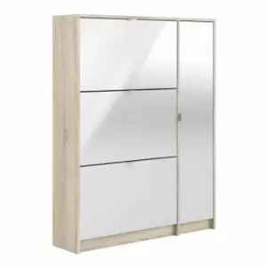 image of Shoes Hallway Storage Cabinet With 3 Tilting Doors And 2 Layers And 1 Door