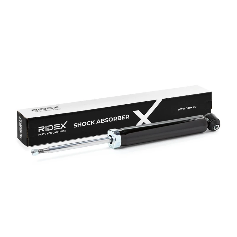 Image of RIDEX 854S19779 Shock absorber Rear Axle, Gas Pressure, Twin-Tube, Telescopic Shock Absorber, Top pin Shock Absorber (854)