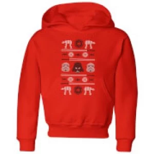 Image of Star Wars Imperial Knit Kids Christmas Hoodie - Red - 11-12 Years