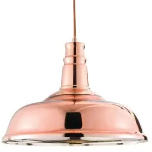 image of Hanging Ceiling Pendant Light COPPER MIRROR Shade Industrial Lamp Bulb Holder