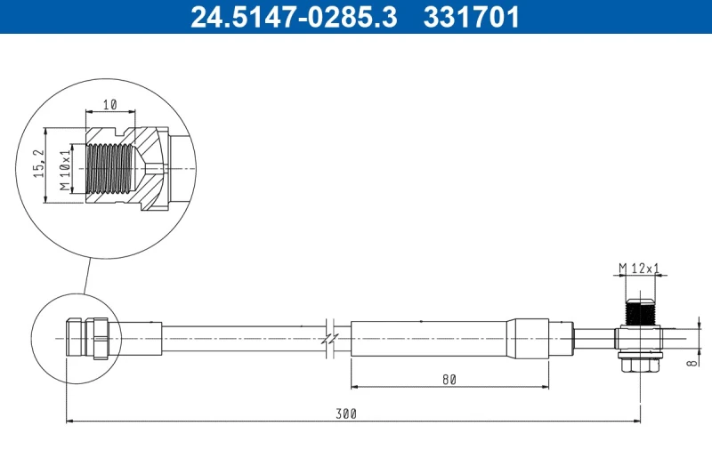 Image of Brake hose ATE 24.5147-0285.3