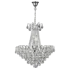 Image of 6 Light Crystal Chandelier Chrome Finish, E14