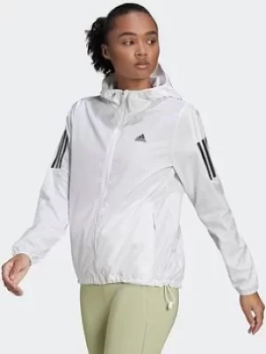 Image of adidas Own The Run Hooded Running Windbreaker, White Size M Women