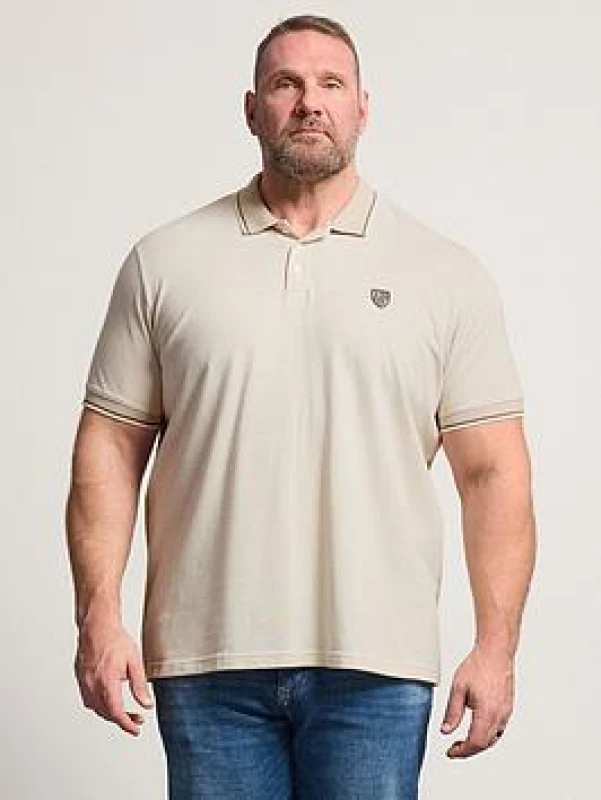 Image of BadRhino Mens Textured Waffle Polo Shirt in Off-White Size: XL Off-White Male XL