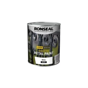 Image of Ronseal Direct Metal Paint White Gloss 750ml