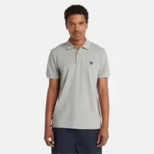 image of Timberland Millers River Pique Polo Shirt For Men In Grey Medium Grey, Size M