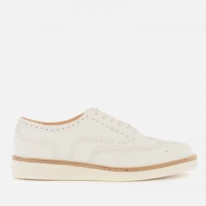 Image of Clarks Womens Baille Leather Brogues - White - UK 3