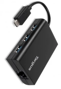 Image of Targus Usb-C Hub to 3X Usb-A Ethernet Black
