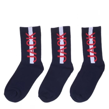 image of Jack Wills 3pk Sport Sock ChB10 - Navy