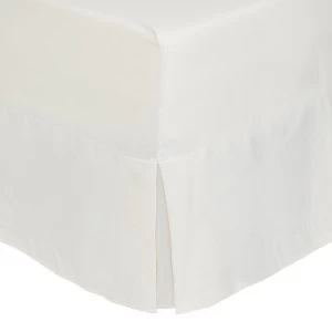 Image of Catherine Lansfield Cream Non-Iron Plain Dye Pleated Fitted Valance Sheet - Double